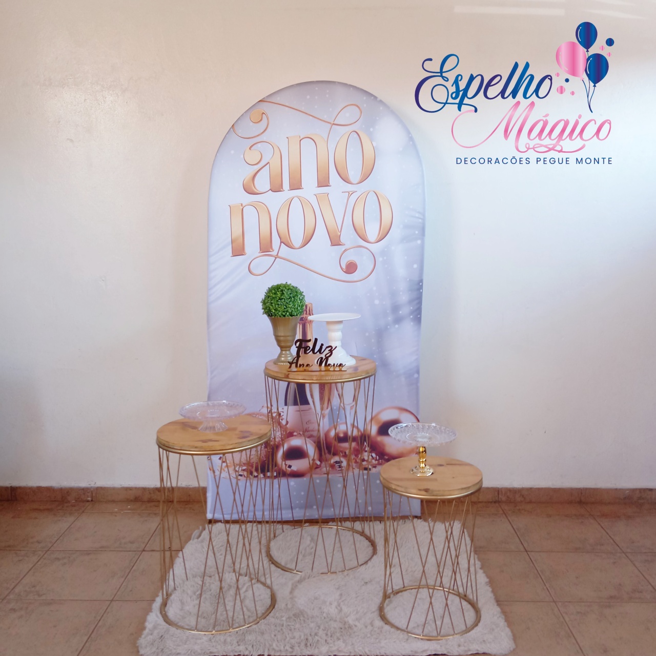 Kit  Ano Novo Painel Romano  - Espelhomagicopeguemonte