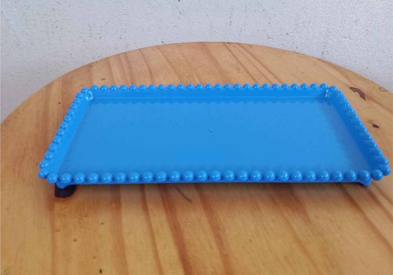 Bandeja Retangular Bolinha Azul Royal - Espelhomagicopeguemonte