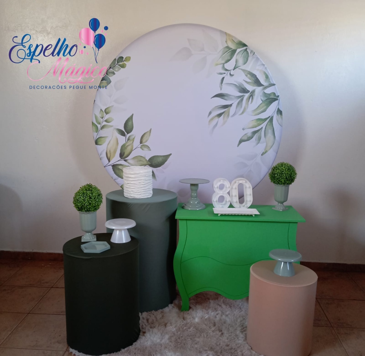 Folhagem Verde Dourado E Branco Combo 1 - Espelhomagicopeguemonte