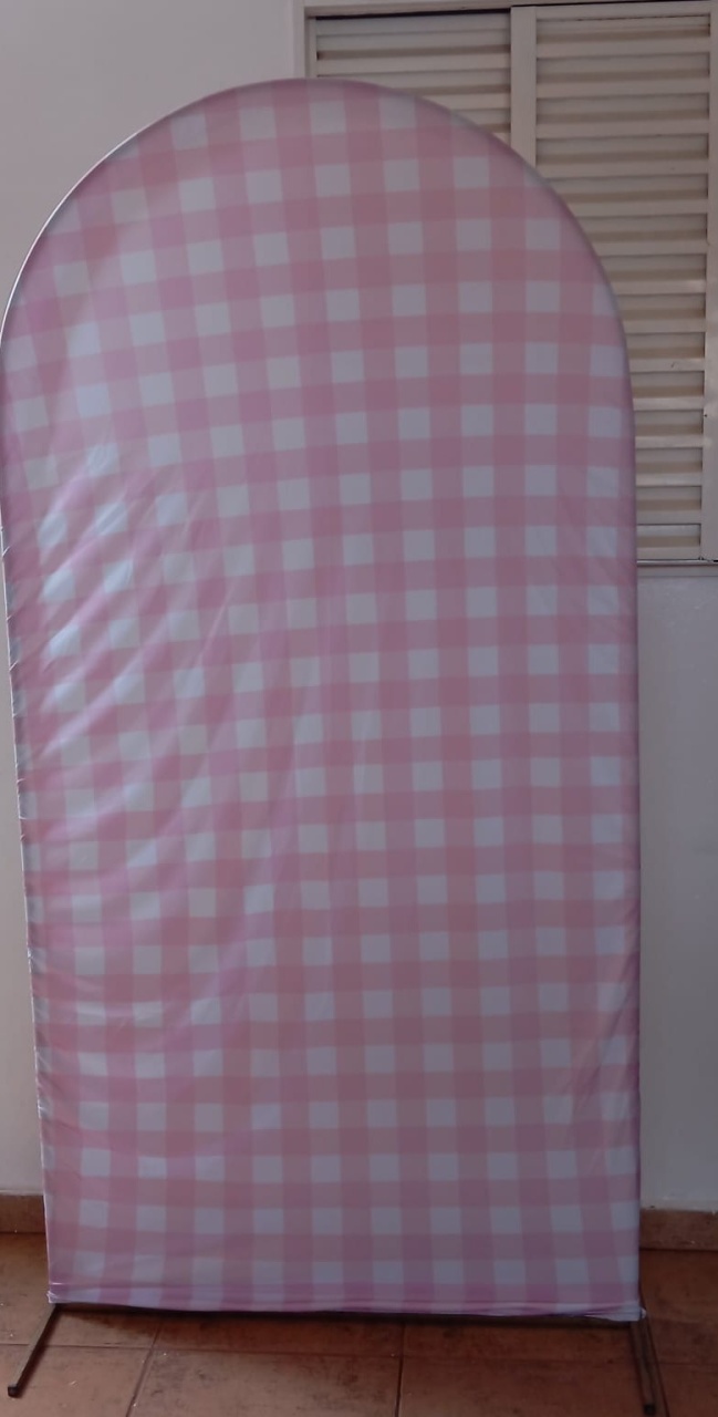 Capa de Painel Romano Xadrez Rosa - Espelhomagicopeguemonte