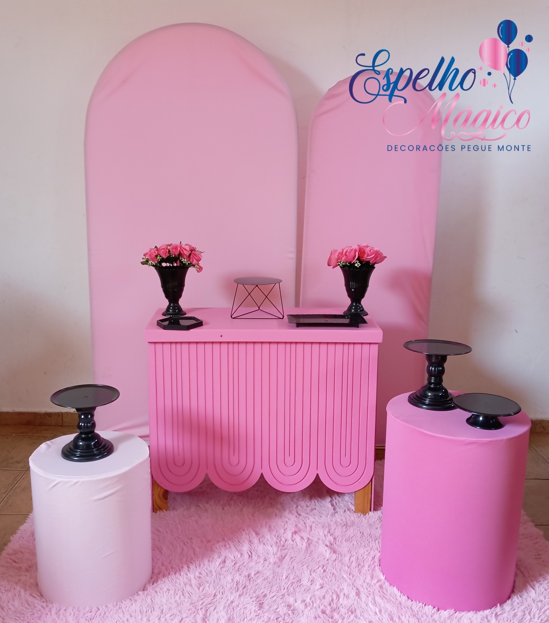 Decoração Rosa  - Espelhomagicopeguemonte