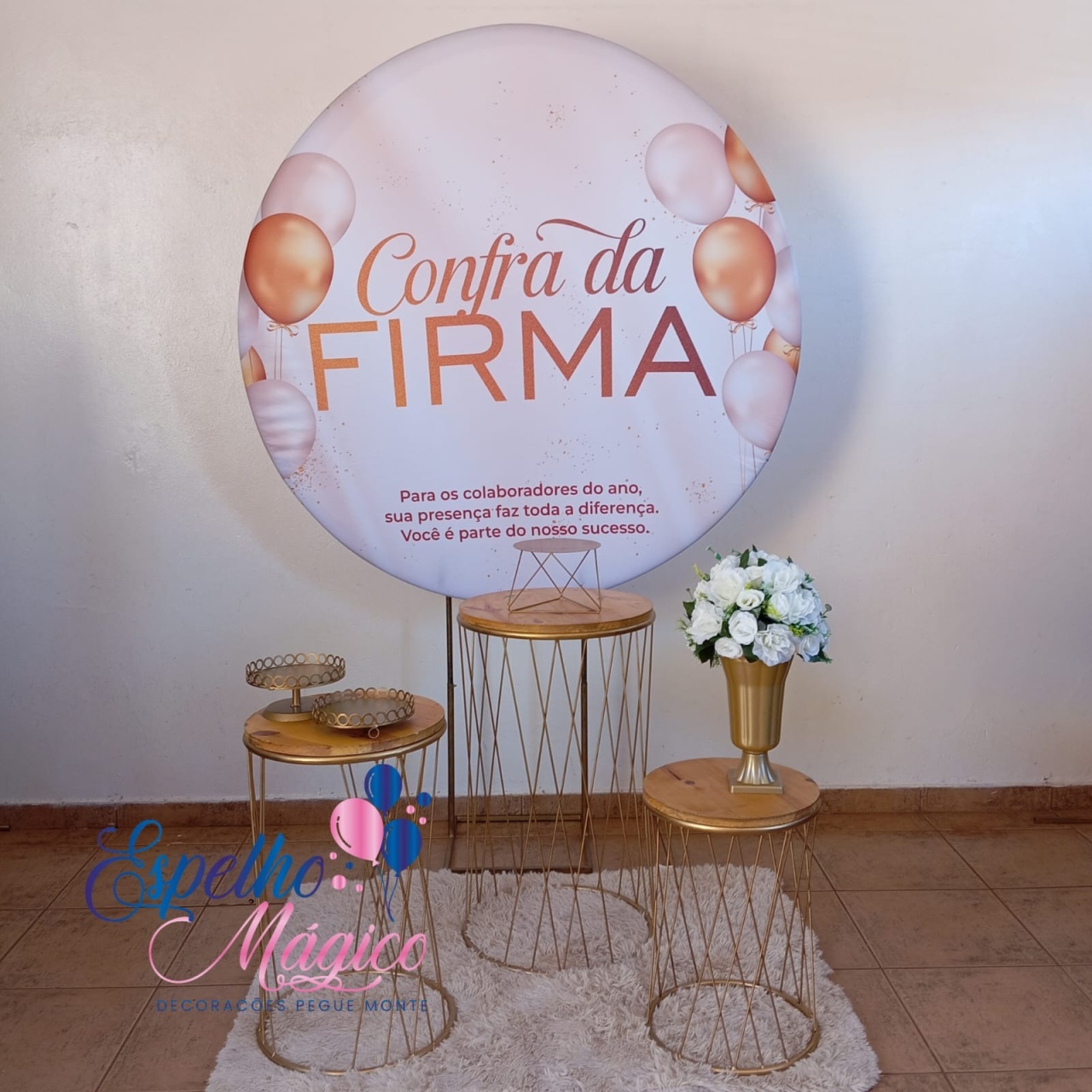 Confratenização  Dourado E Branco - Espelhomagicopeguemonte