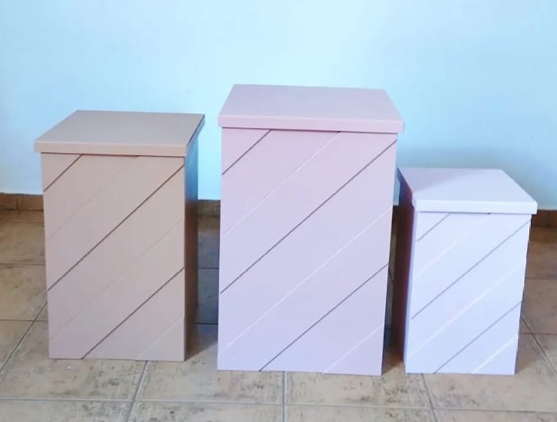 Trio de Mesa Cubo Moderna - Espelhomagicopeguemonte