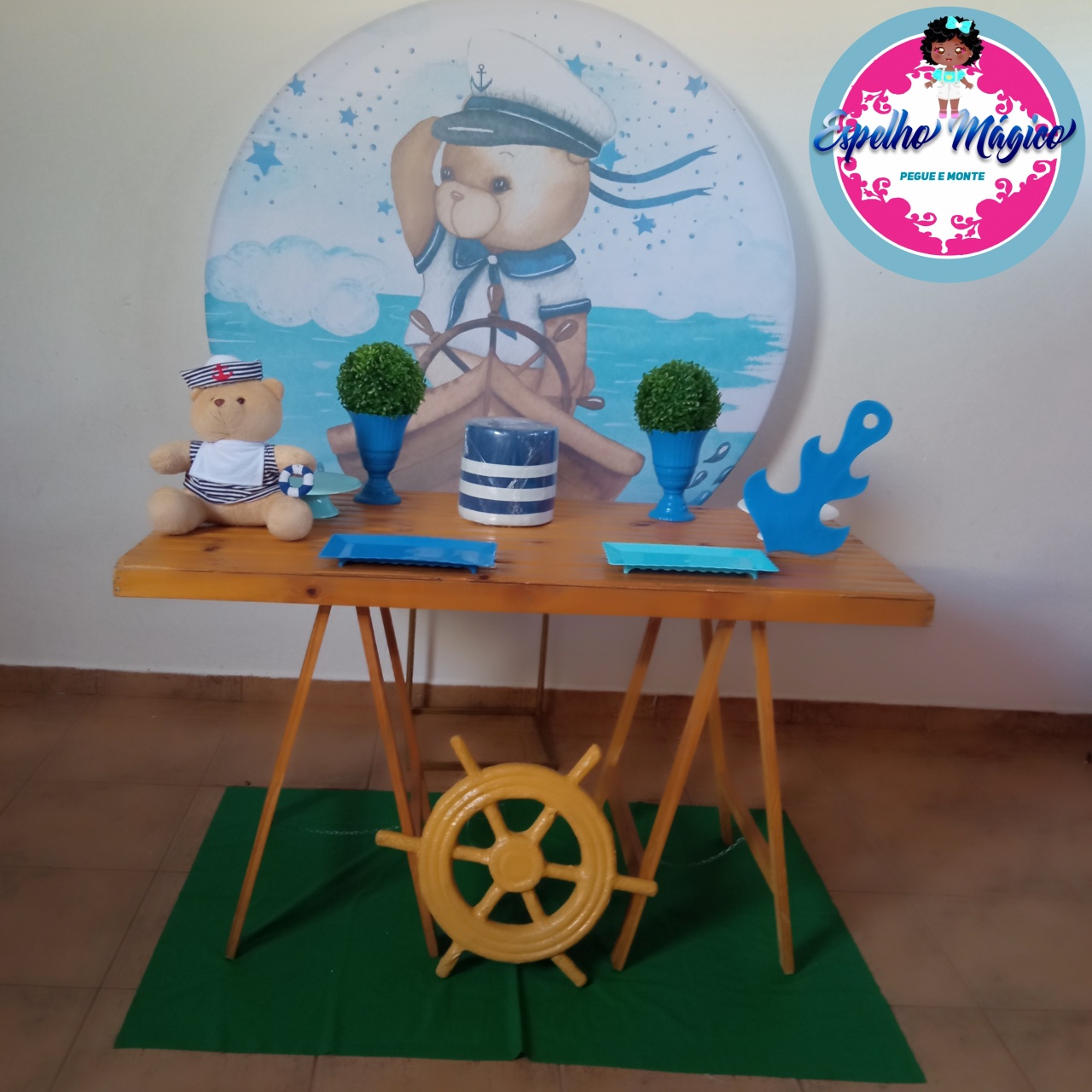 Urso Marinheiro  Azul Combo 3 - Espelhomagicopeguemonte