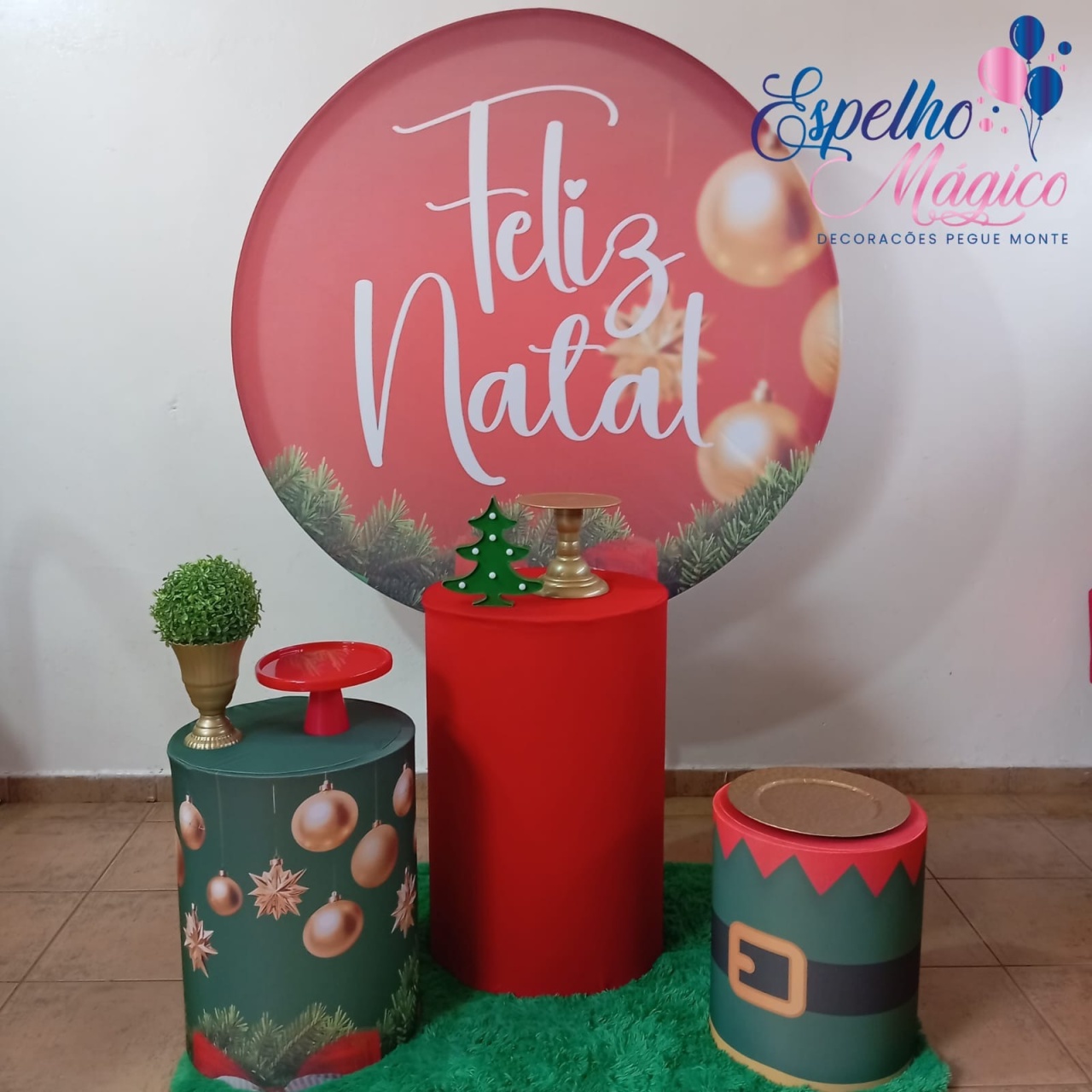  Feliz Natal Vermelho - Espelhomagicopeguemonte
