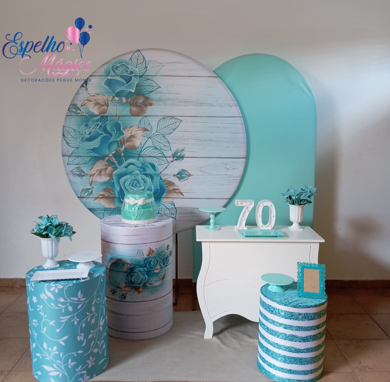 Decoração Floral  Tiffany  Combo  - Espelhomagicopeguemonte