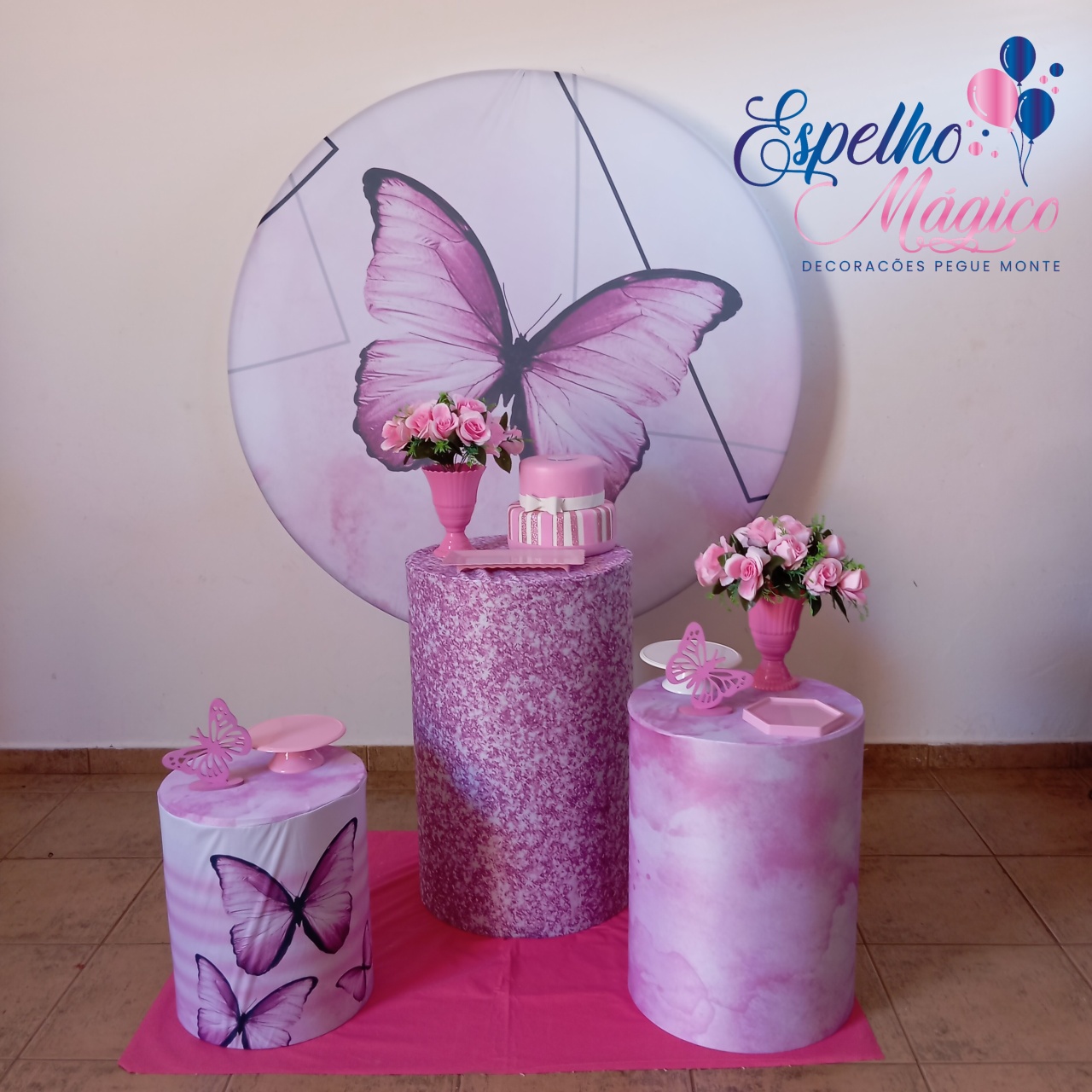 Borboleta Rosa Combo 2 - Espelhomagicopeguemonte