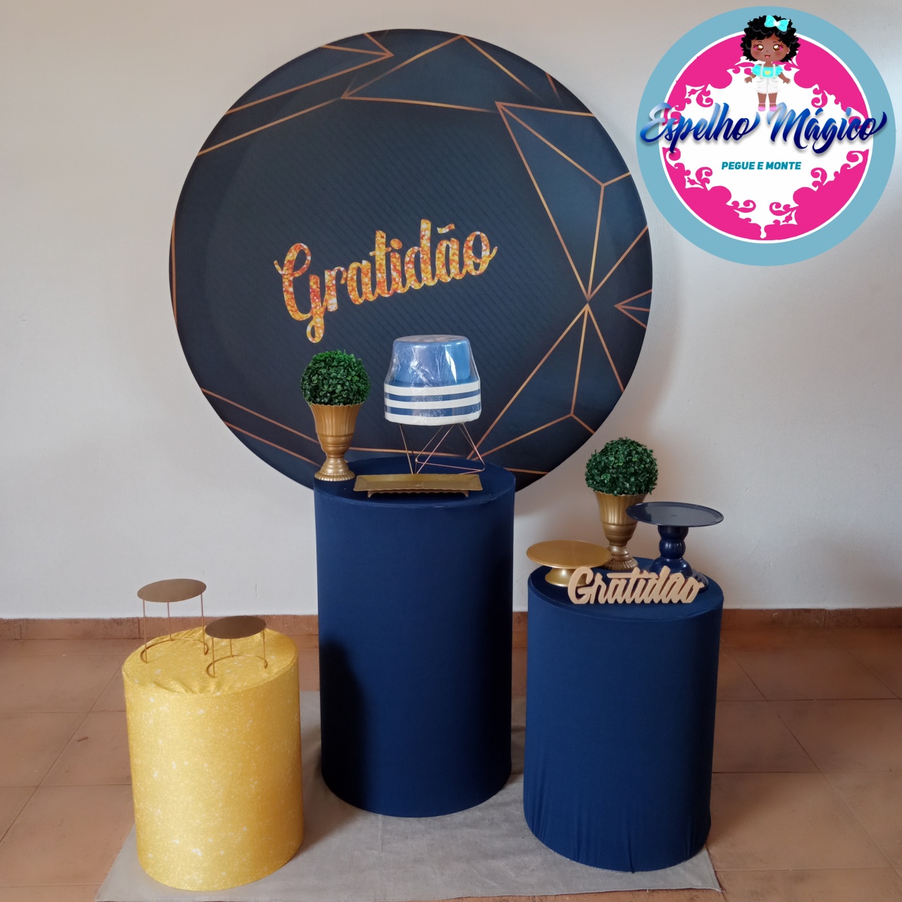 Gratidao Azul E Dourado Combo 2 - Espelhomagicopeguemonte