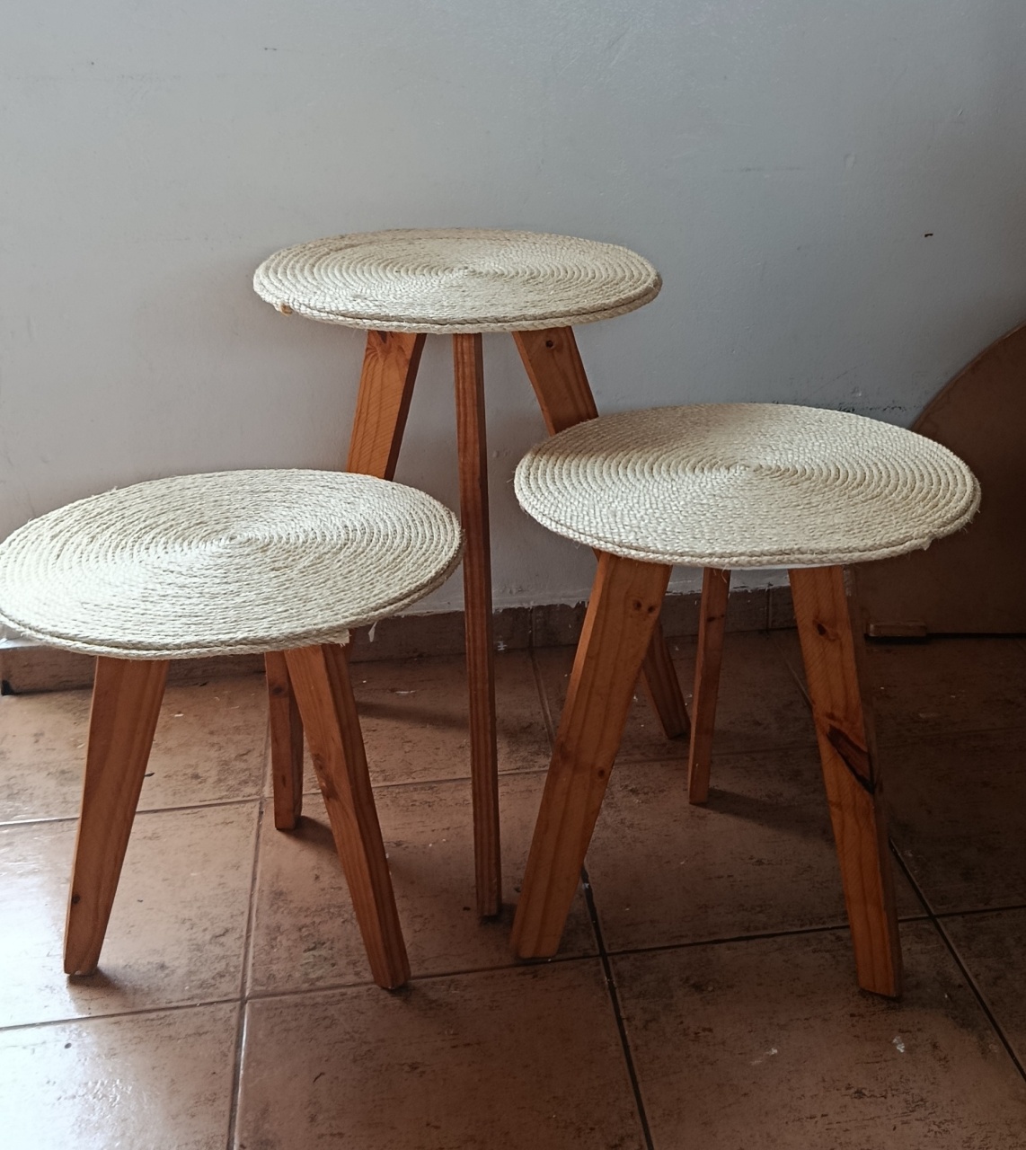 Trio de Mesa Retro Com Cordas - Espelhomagicopeguemonte