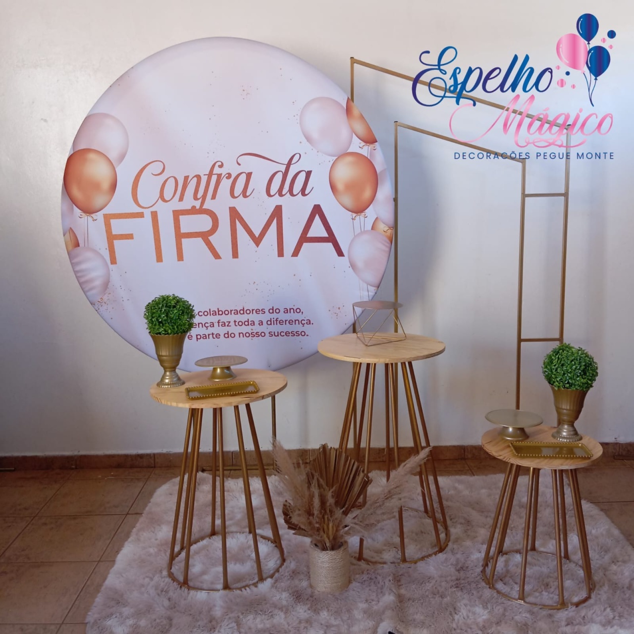 Confratenização  Dourado E Branco  - Espelhomagicopeguemonte