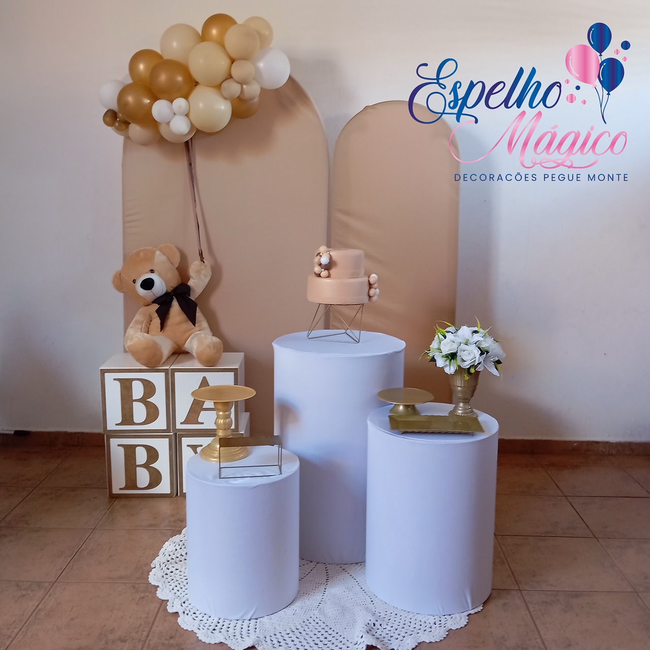  Composição Chá de Bebê  Nuvem Balao - Espelhomagicopeguemonte
