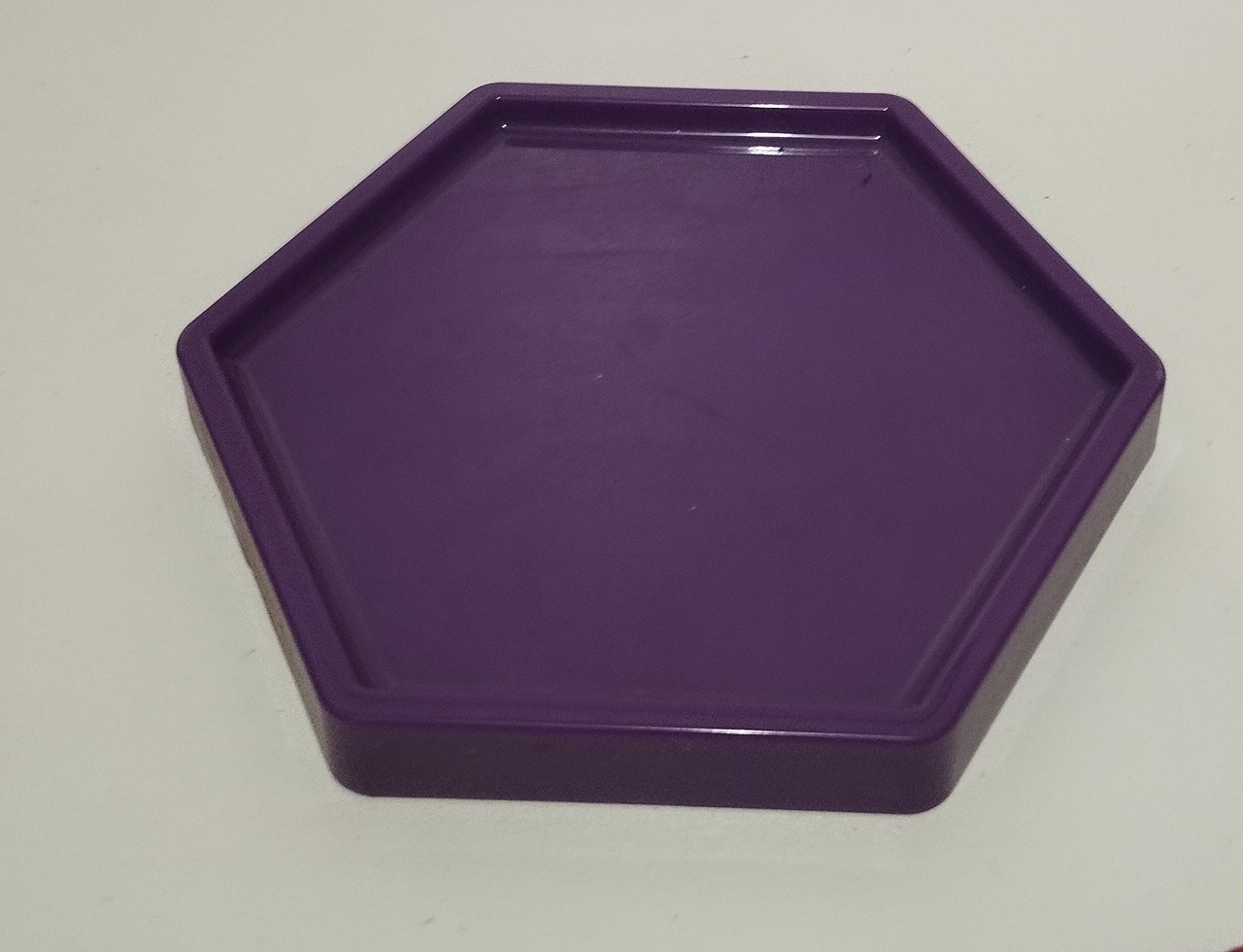 Bandeja Sextavada Grande Roxo - Espelhomagicopeguemonte