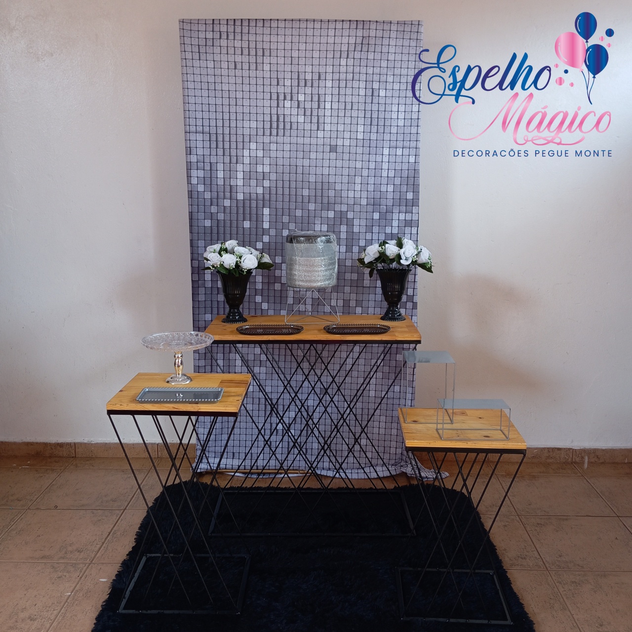 Decoração Prata E Preto  - Espelhomagicopeguemonte