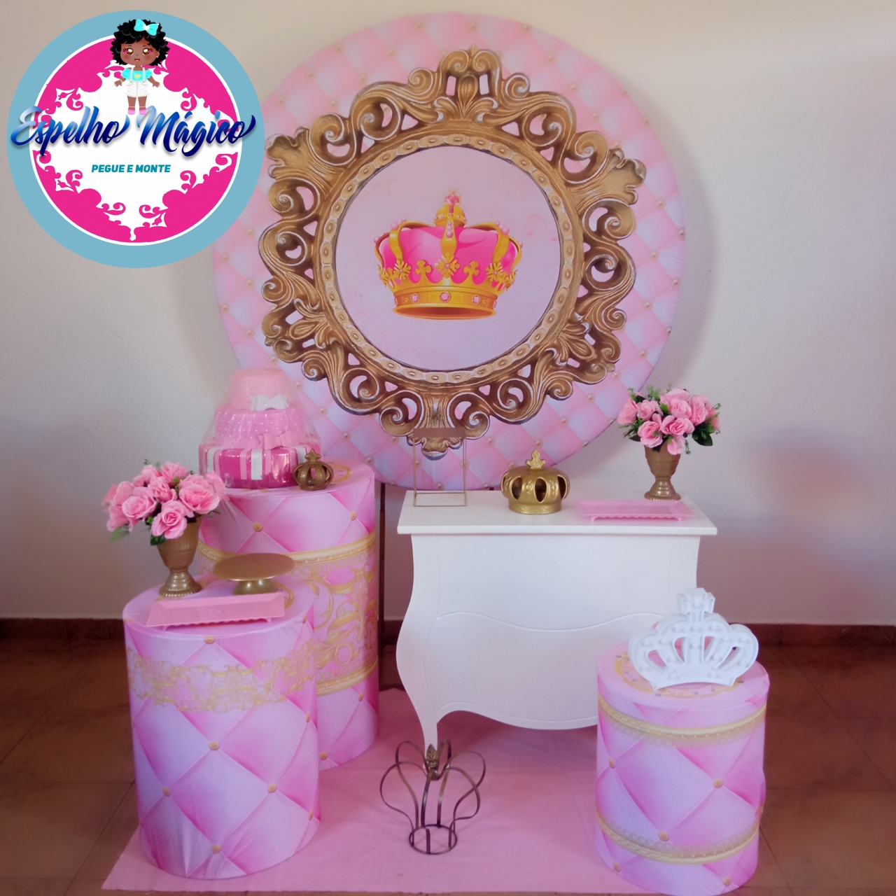 Coroa Rosa Combo 1 - Espelhomagicopeguemonte