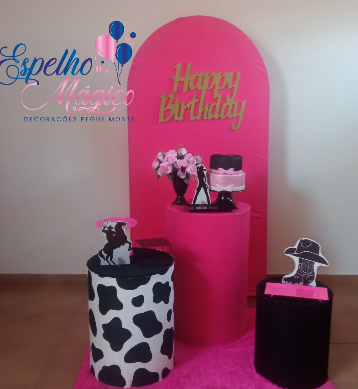  Decoração Country Pink  - Espelhomagicopeguemonte
