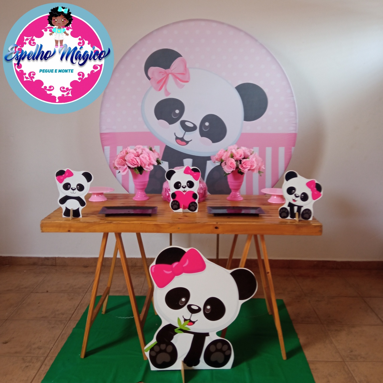 Panda Rosa Combo 3 - Espelhomagicopeguemonte