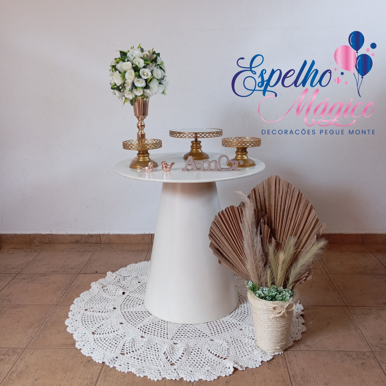 Decoração Casamento Mesa Cone  - Espelhomagicopeguemonte