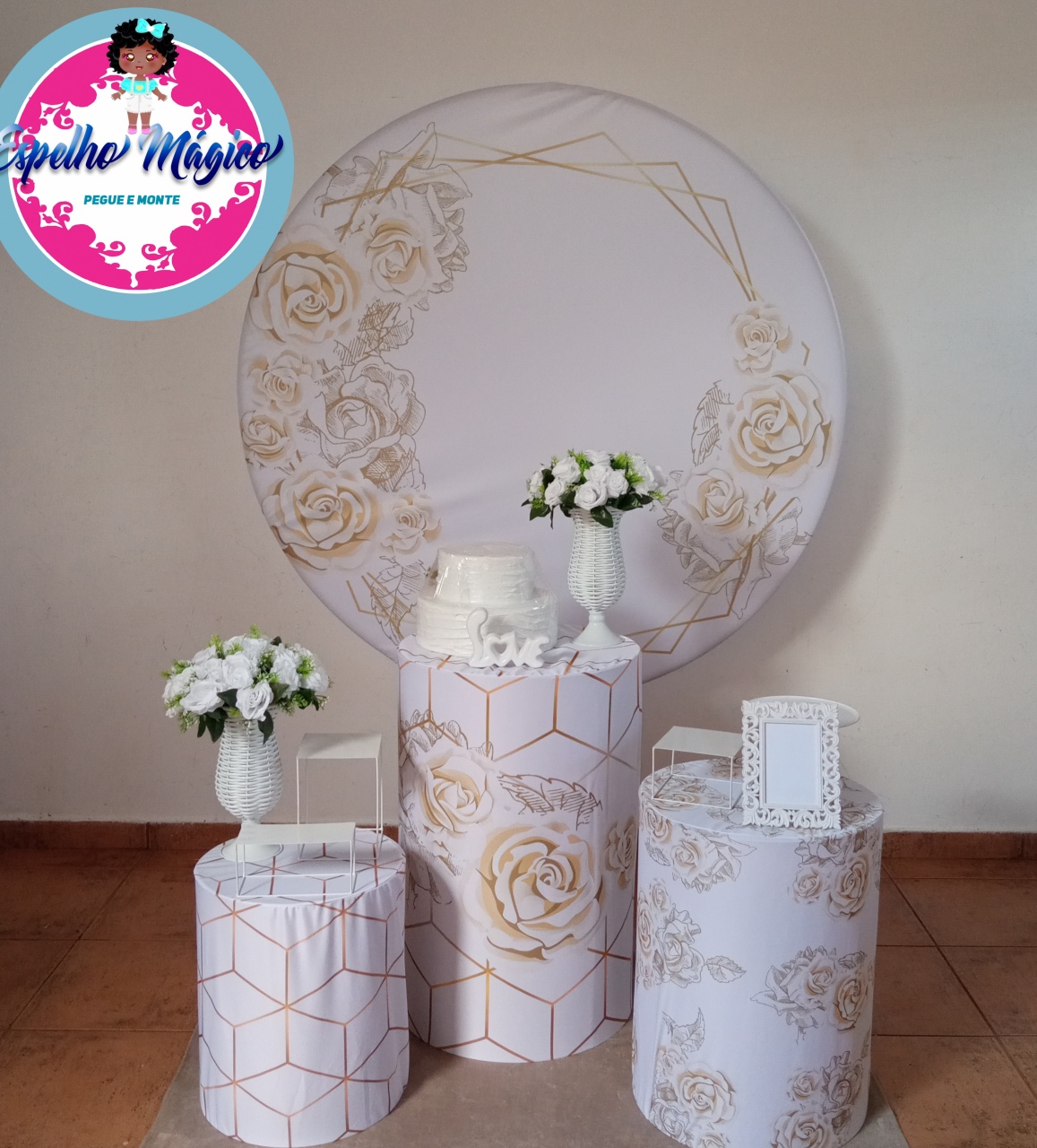 Rosa Branco Combo 2 - Espelhomagicopeguemonte