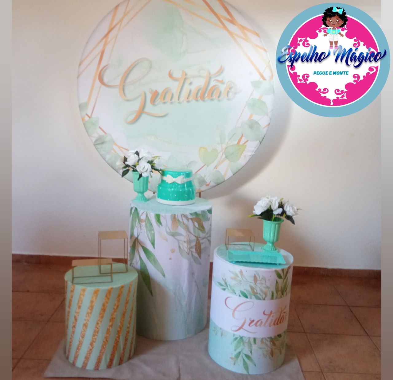 Gratidão Verde E Dourado Combo 2 - Espelhomagicopeguemonte