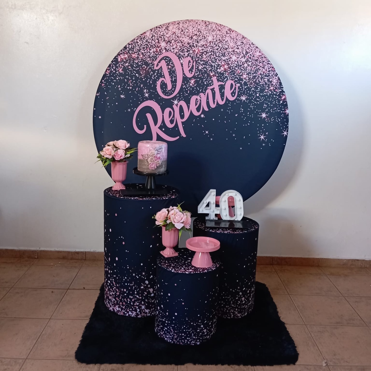 de Repente Glitter Rosa E Preto Combo 2 - Espelhomagicopeguemonte