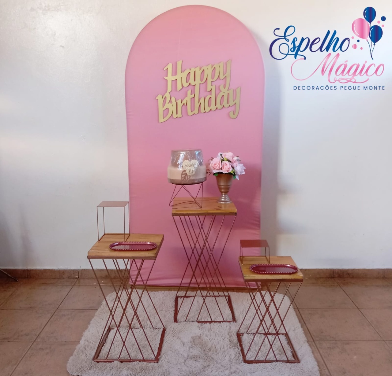 Decoração Rose  - Espelhomagicopeguemonte