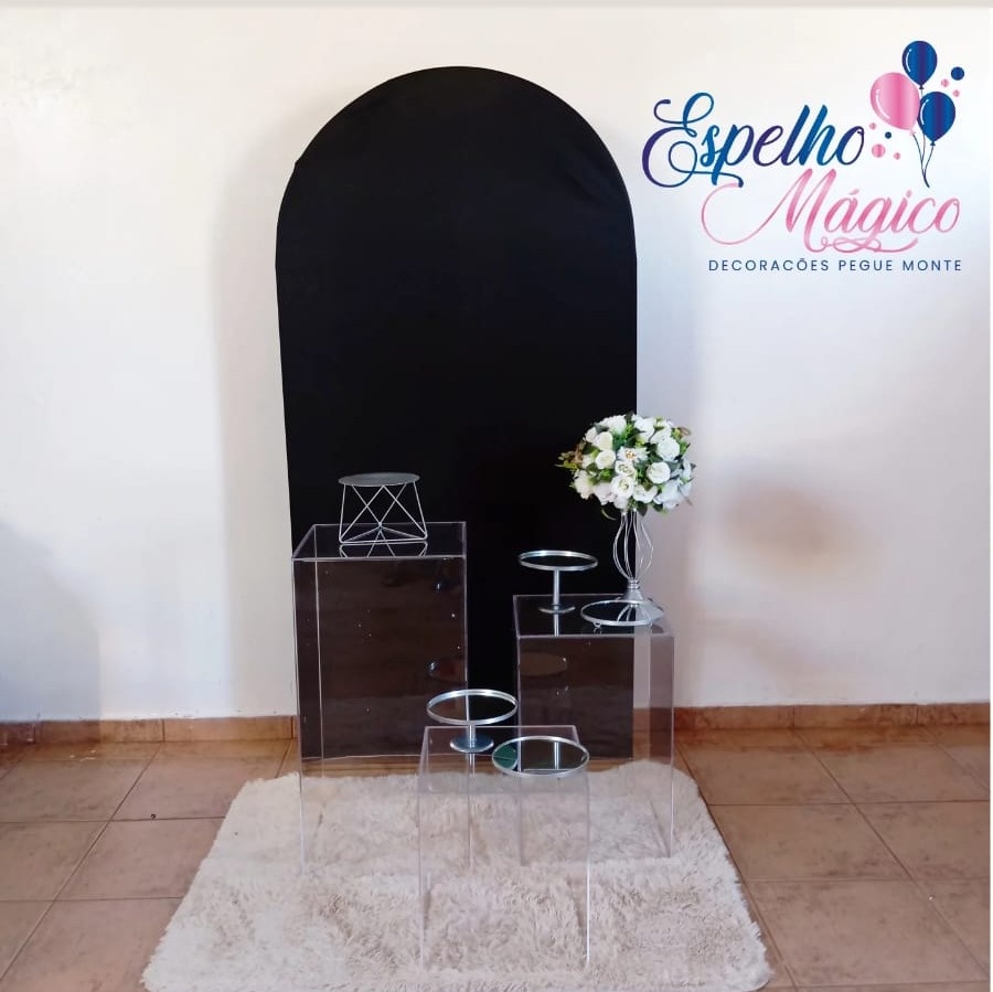 Decoração Cubo Acrilico Painel Preto  - Espelhomagicopeguemonte
