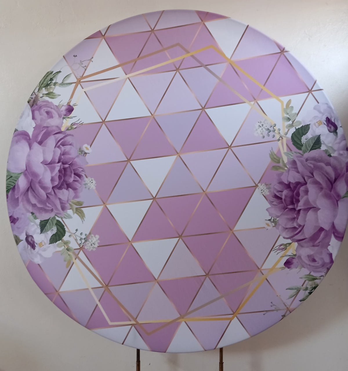 Painel Redondo Floral Lilas - Espelhomagicopeguemonte