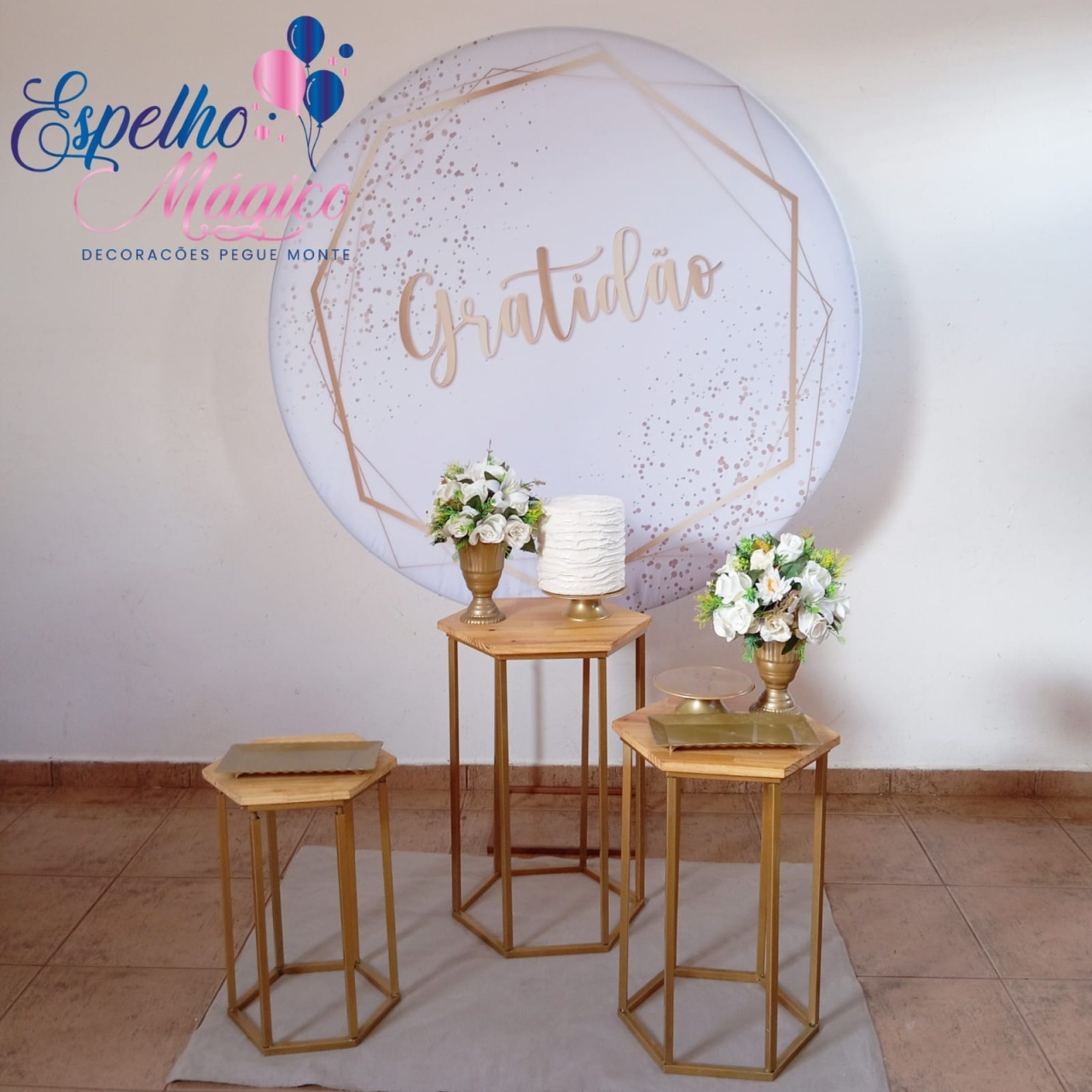 Gratidao Branco E Dourado - Espelhomagicopeguemonte