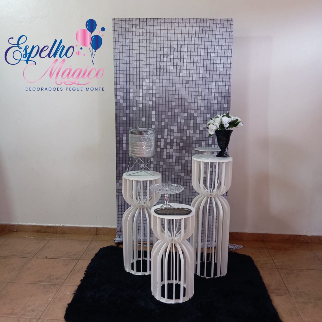 Decoração Prata E Preto  - Espelhomagicopeguemonte