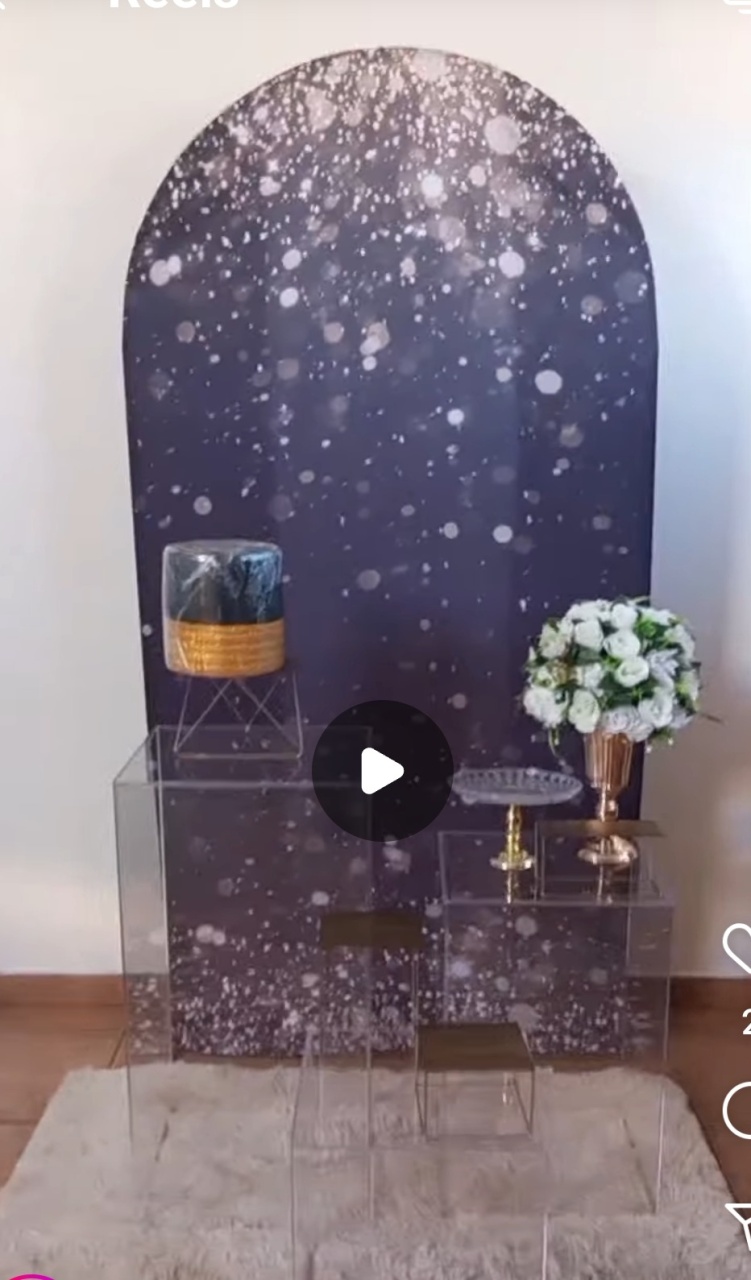 Decoração Cubo Acrilico Painel Preto E Dourado - Espelhomagicopeguemonte