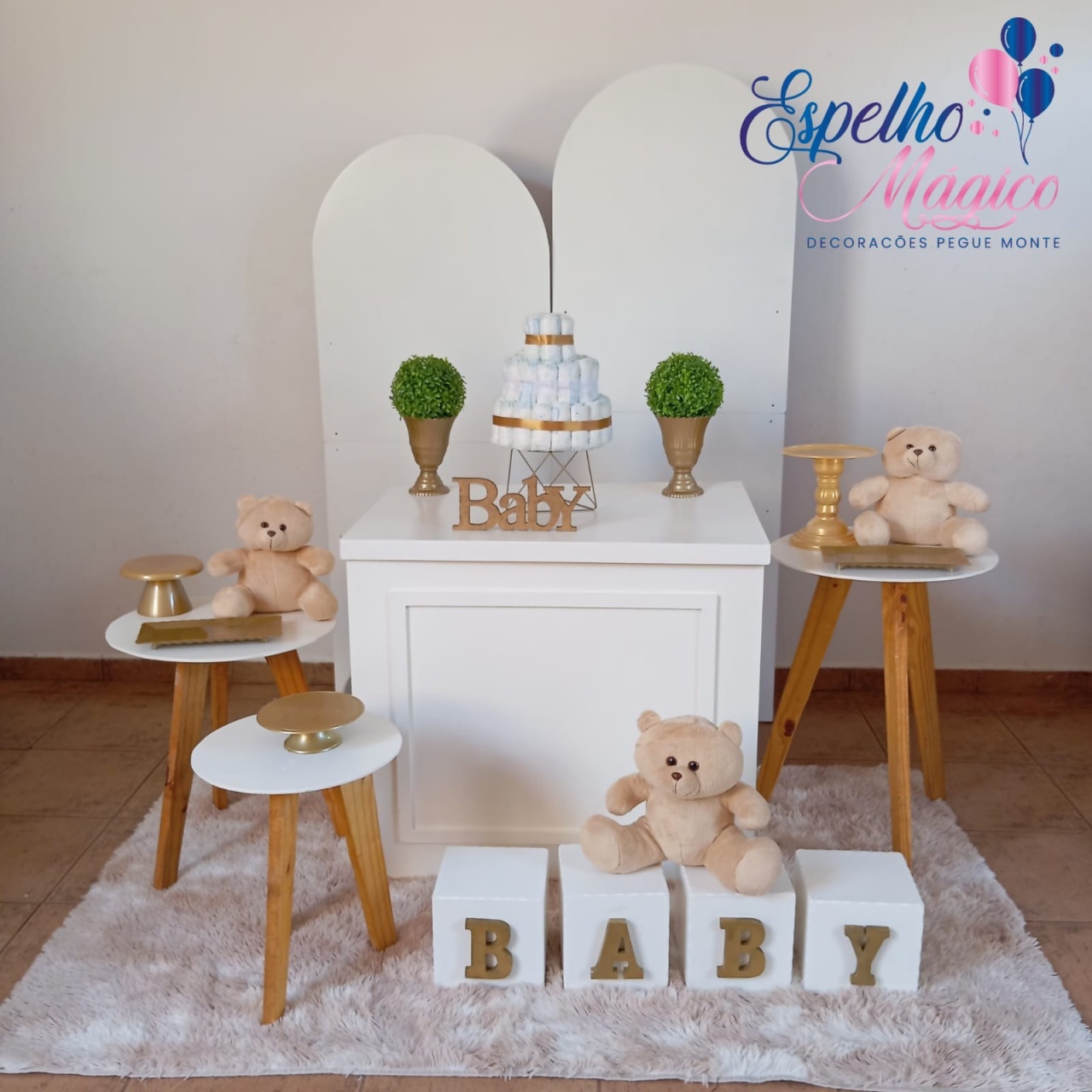 Decoração  Cha Revelaçaõ Ou Cha Bebe - Espelhomagicopeguemonte