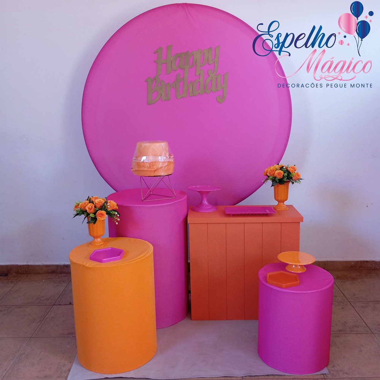  Laranja E Pink  Combo 1 - Espelhomagicopeguemonte