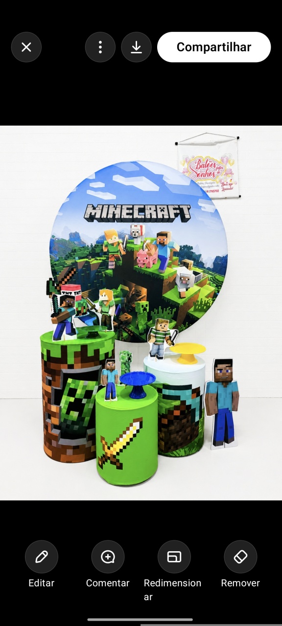 Kit Minecraft 2 Com Personagens - Baloesfeitosdesonhos 
