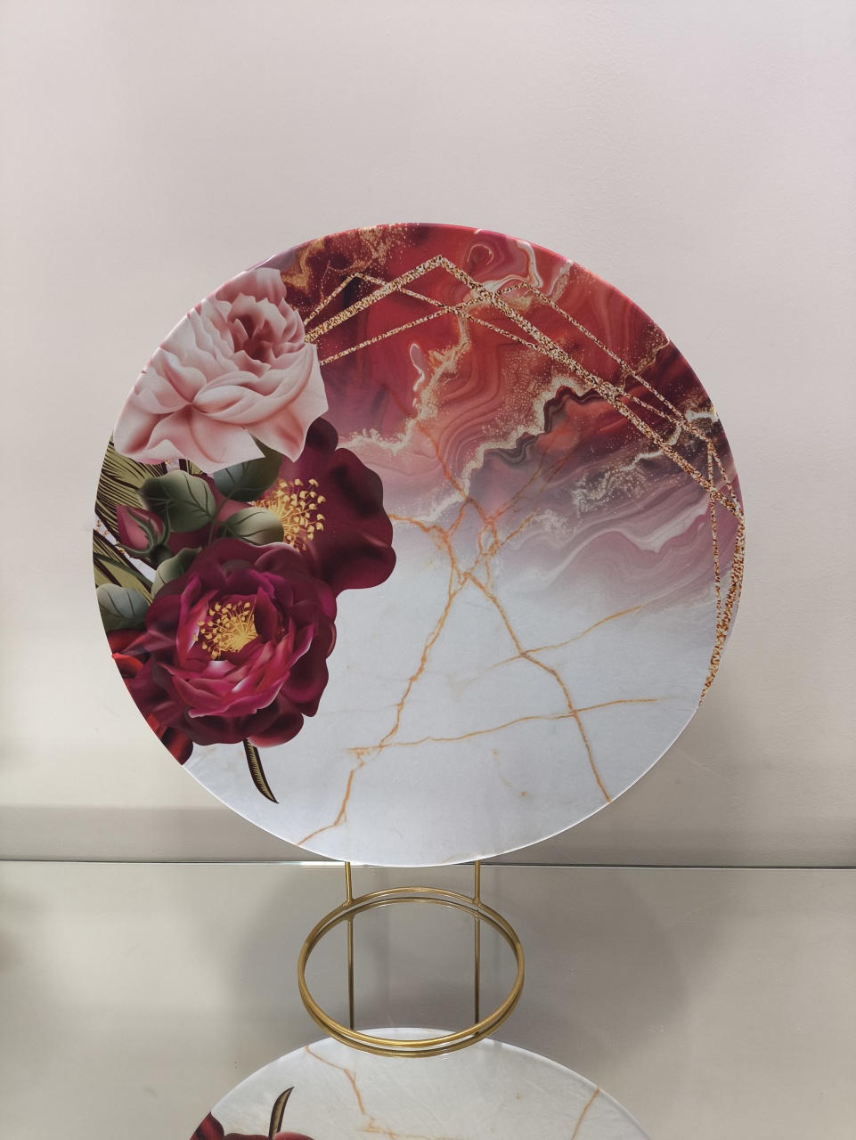 Mini Painel Branco E Vermelho Floral Vermelho 50X50 - Baloesfeitosdesonhos 