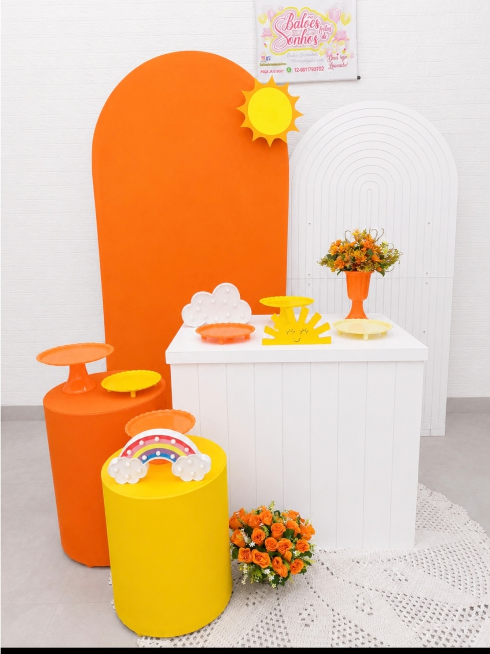 Kit Sol Com Mesa- Com Sol Giratório Ok - Baloesfeitosdesonhos 
