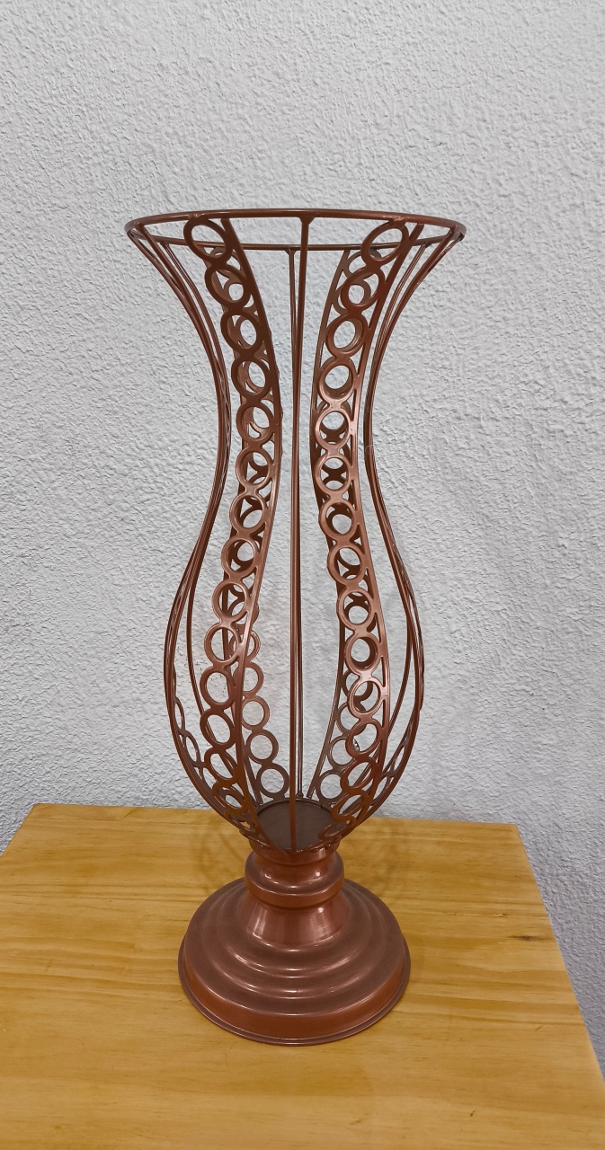 Vaso Aramado Rose de Círculo  - Baloesfeitosdesonhos 
