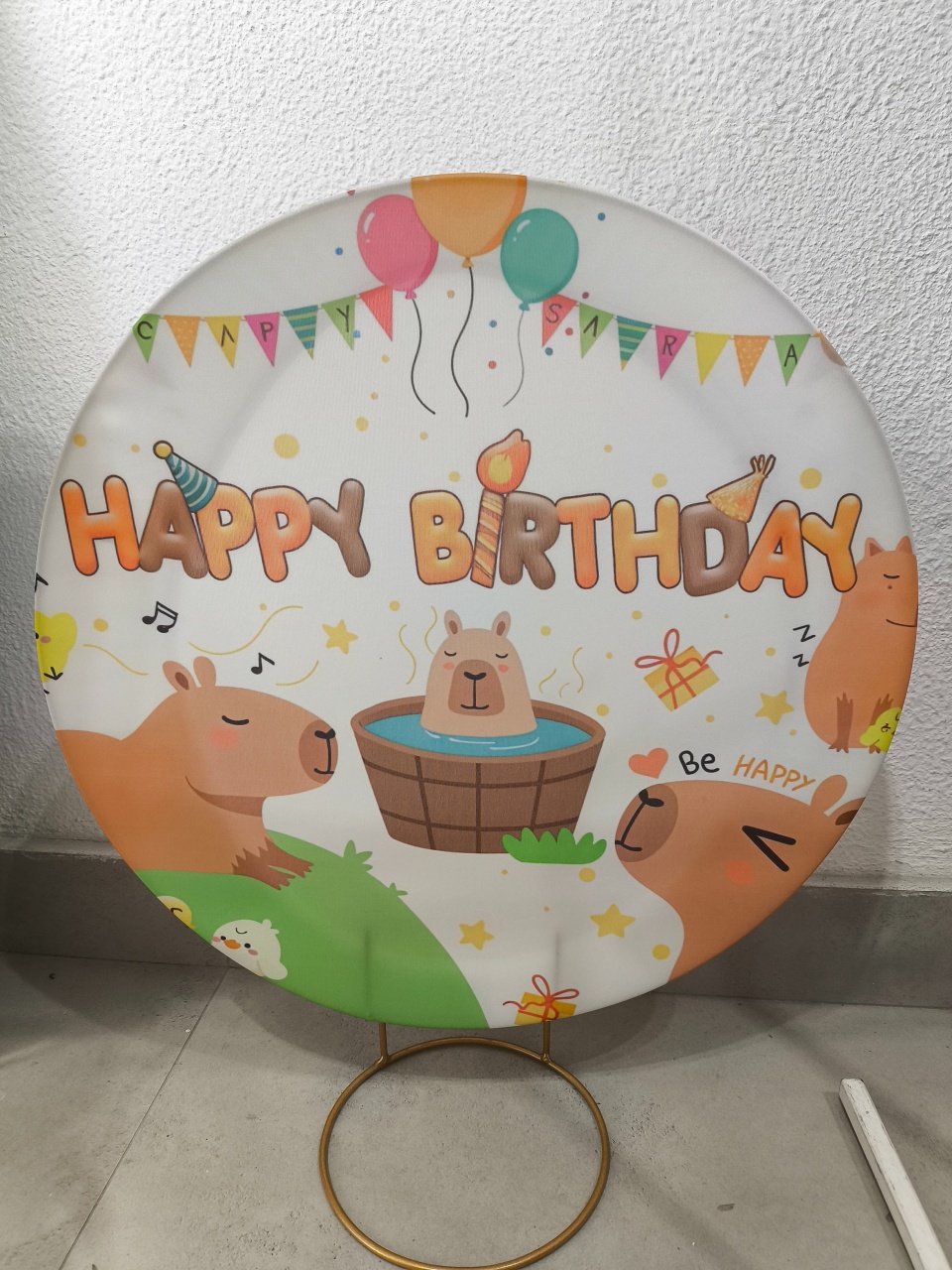 Mini Painel de Mesa 50X50 Capivara  - Baloesfeitosdesonhos 