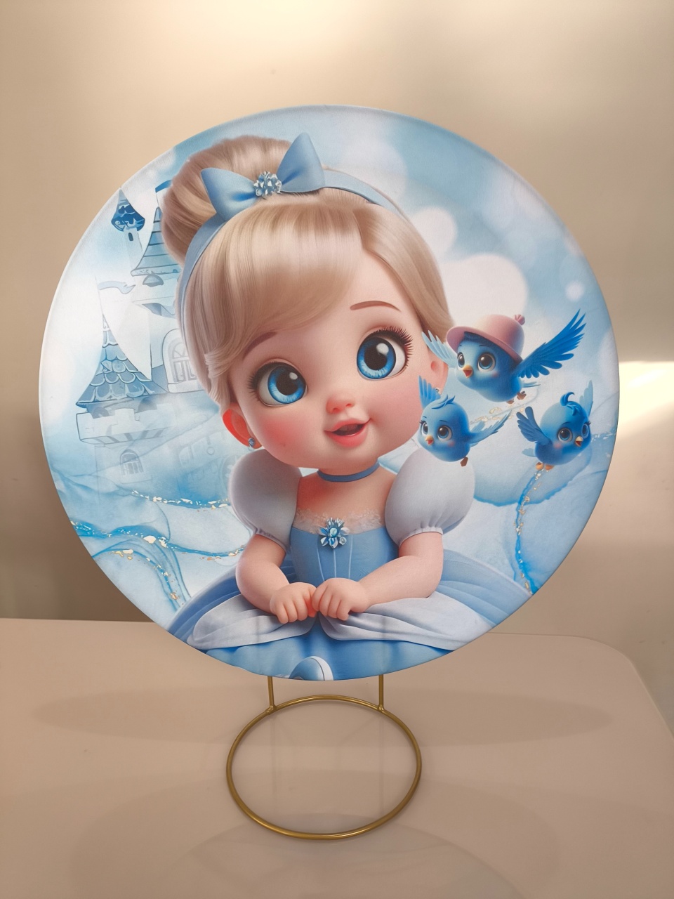 Painel de Mesa 50X50 Cinderela Baby - Baloesfeitosdesonhos 