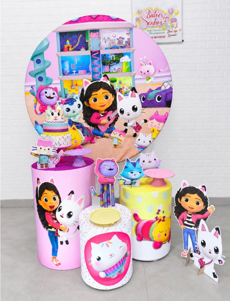 Kit Mini Table Casa da Gabi 150X150 - Baloesfeitosdesonhos 