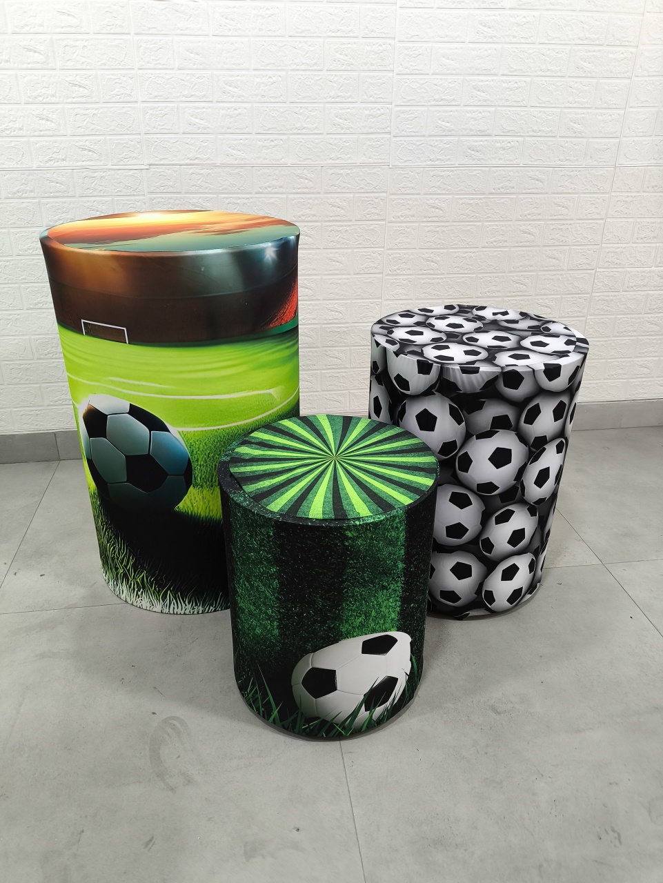Kit Trio de Cilindro Campo - Futebol - Baloesfeitosdesonhos 