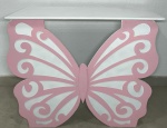 Mesa de Borboleta Branco E Rosa  Mdf - G - imagem 2