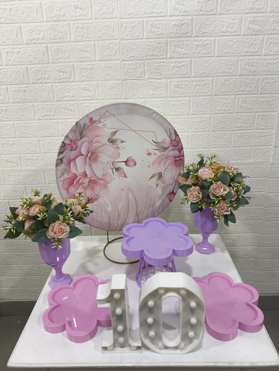 Kit Festa Na Mesa Floral Cor de Rosa 50X50 Ok - Baloesfeitosdesonhos 