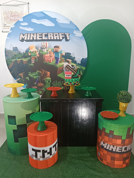 Kit Big Festa - Minecraft Basico - Baloesfeitosdesonhos 