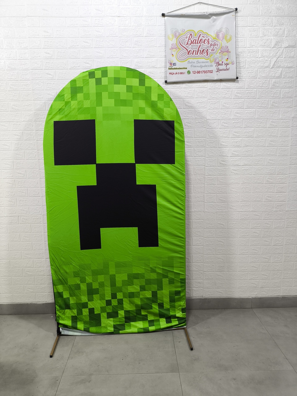 Painel 2X1 Minecraft Zumbi Verde - Baloesfeitosdesonhos 