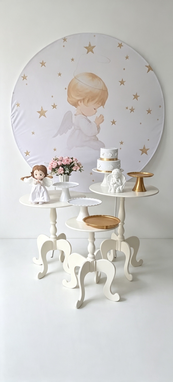 Batizado Anjo Com Estrelas - Baloesfeitosdesonhos 