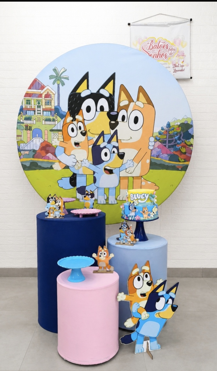 Kit Mini Table Bluey 150X150 Ok - Baloesfeitosdesonhos 