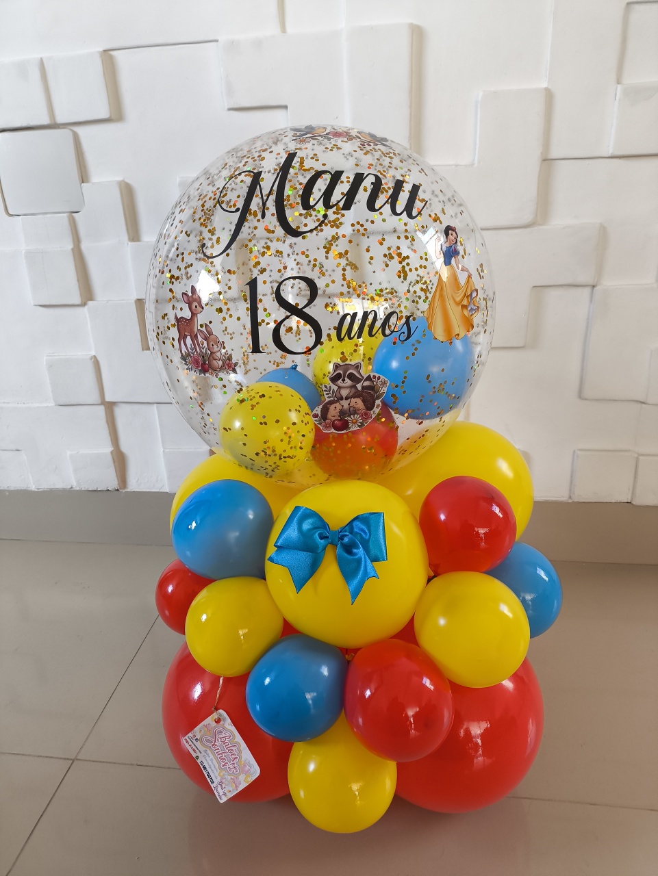 Balão Personalizado Branca de Neve 18' Polegadas 50Cm de Altura - Baloesfeitosdesonhos 