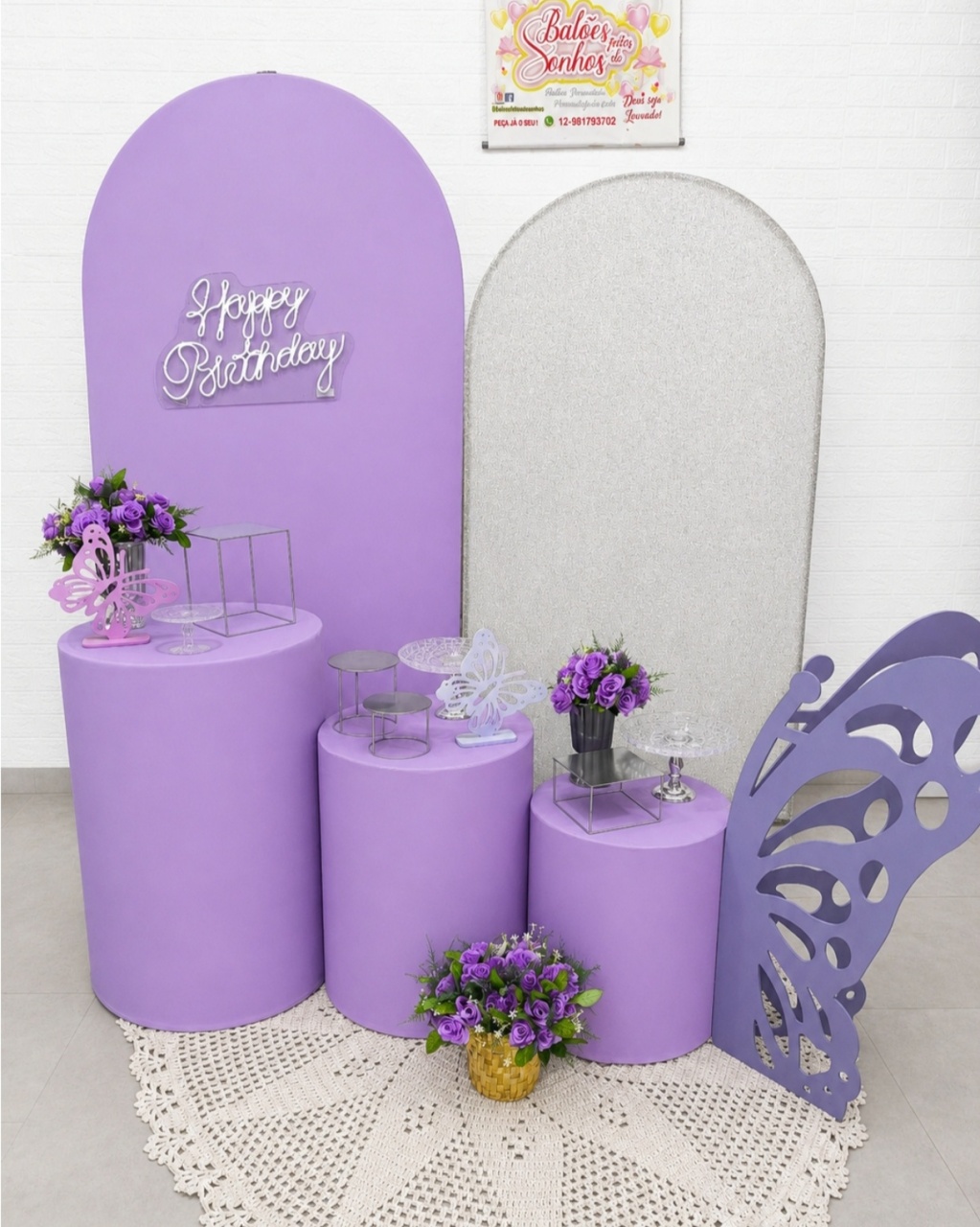 Decoração Lilás Borboleta Ok - Baloesfeitosdesonhos 