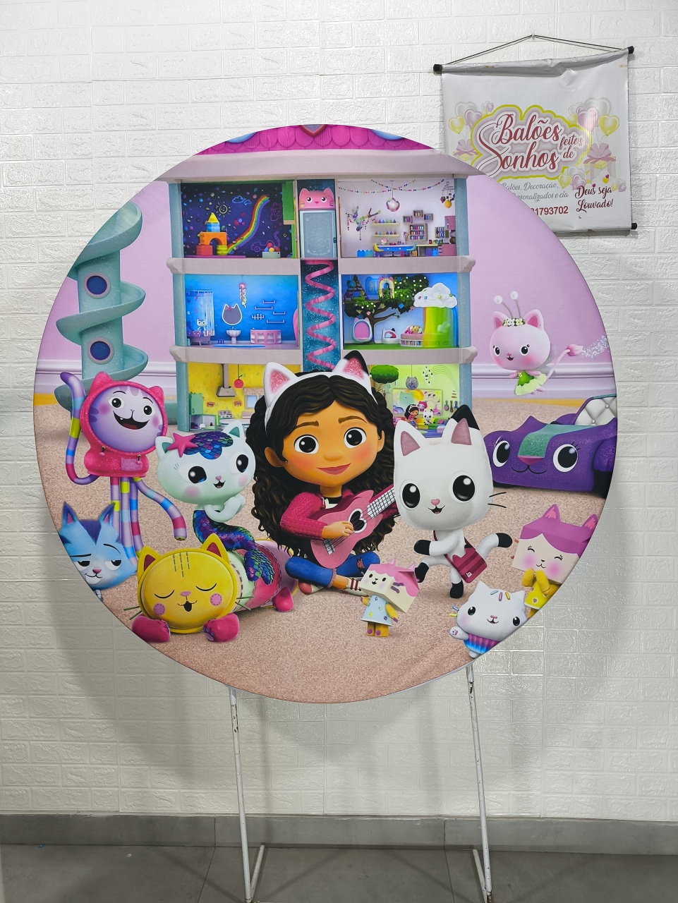 Painel Redondo Casa da Gabi 150X150 - Baloesfeitosdesonhos 