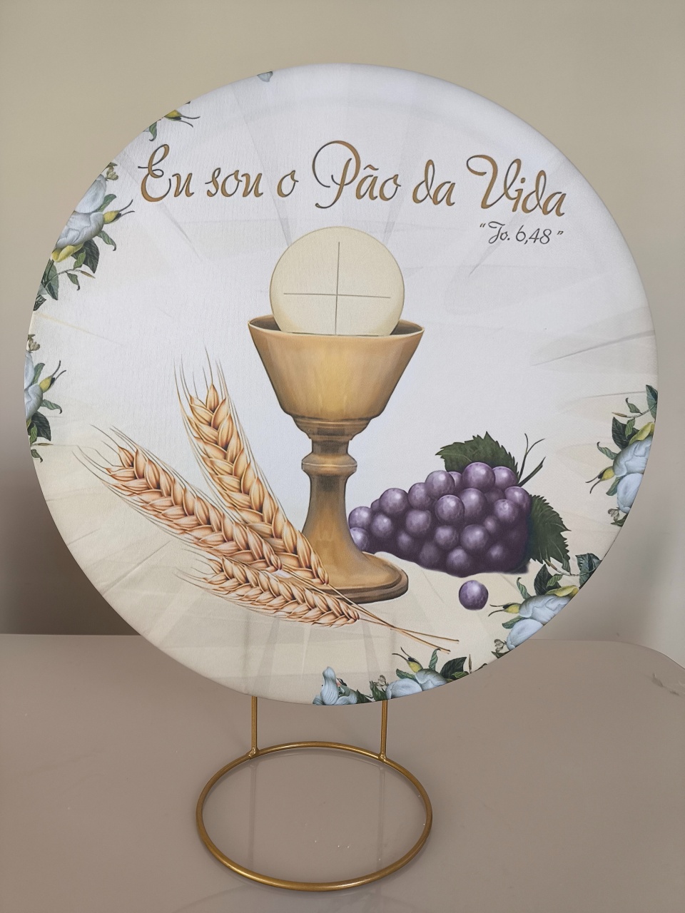 Mini Painel 50X50 Primeira Eucaristia  - Baloesfeitosdesonhos 